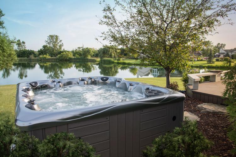 Hot Tub next to a lake